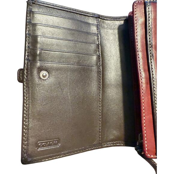 Coach Y2K, vintage bifold, leather wallet in brown and tan leather - Picture 3 of 11